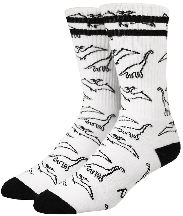 Stinky Socks  "Dino" wht/blk