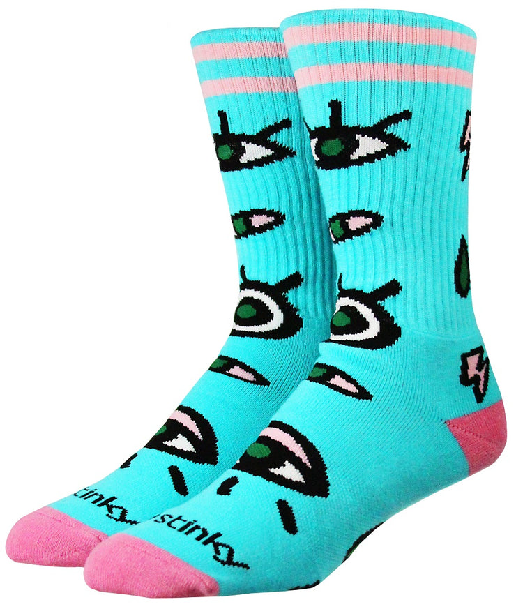Stinky Socks  "Nolita No" cyan/pink
