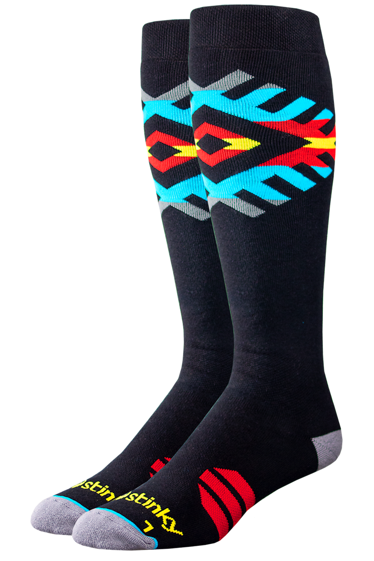 Stinky Socks  "Tribal" snow black/teal
