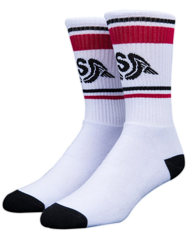 Stinky Socks  "Wings" white/red