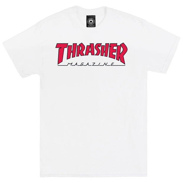 Thrasher t-shirt "OUTLINED" WHITE/RED